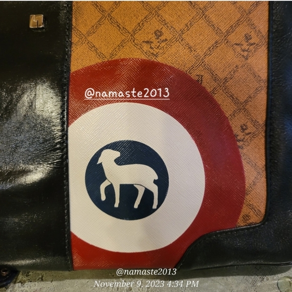 L.A.M.B. by Gwen Stefani Bullseye Convertable Crossbody Clutch Laptop bag #625 - Picture 4 of 13